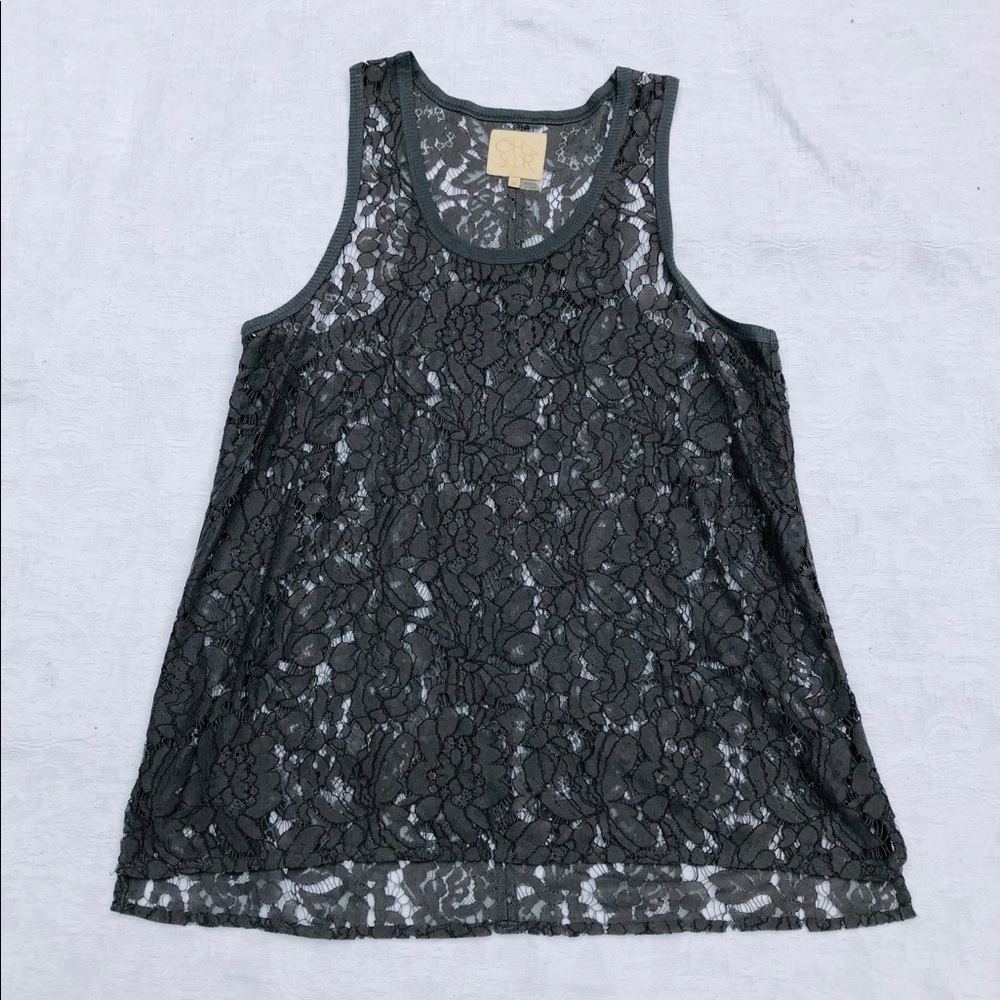 CHASER**Gray Lace Top**Medium